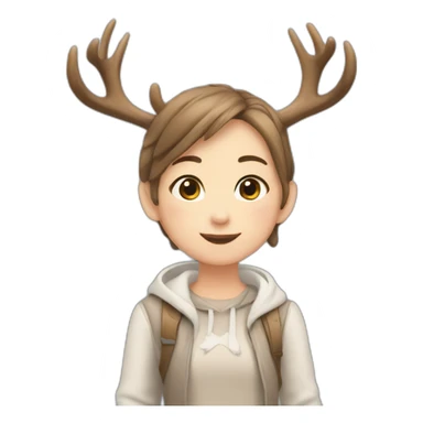 👍🏻👍🏻chibi-deer-antlers girl sticker