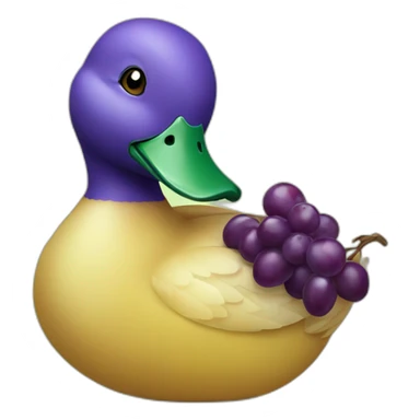 Duck eating grapes sticker
