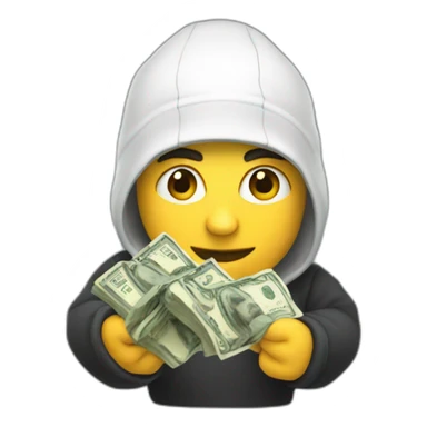 theif holding money sticker