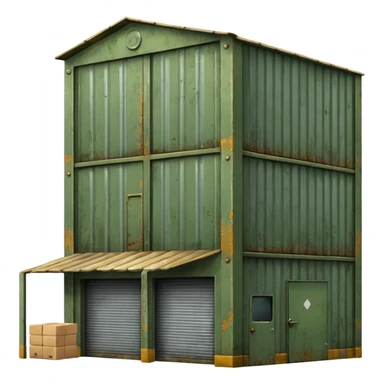 military green warehouse sticker