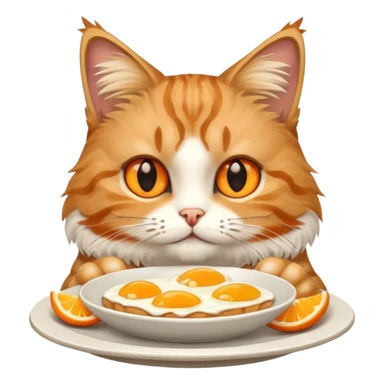 gato desayunando sticker