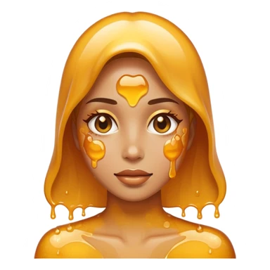 Woman covered in honey sticker