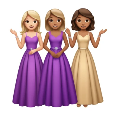 girls in a prom sticker