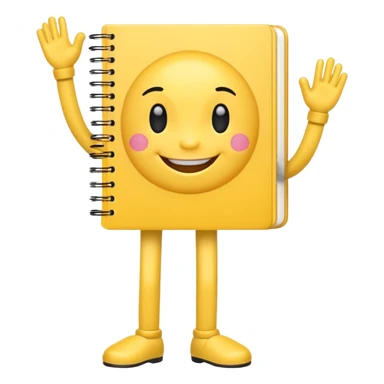 Cute notebook with arms and legs (smiling) sticker
