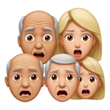 HAZ UNA FAMILIA GRITANDO, MI NOVIA, MI OPAPA. MI MAMA Y YO. CARA DE GRITOS FUERTEES. QUE SE NOITE QUE GRITAN MOLKESTOS sticker