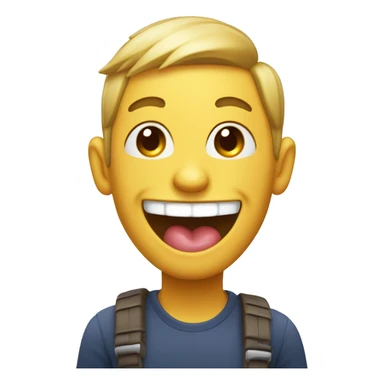 super happy with tounge sticking out sticker