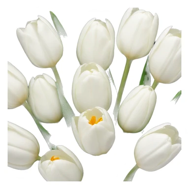 7 white tulips  sticker