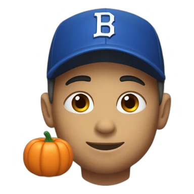 baseball player with pumpkin on head sticker