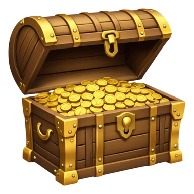 a treasure chest overflowing with Arab currency sticker