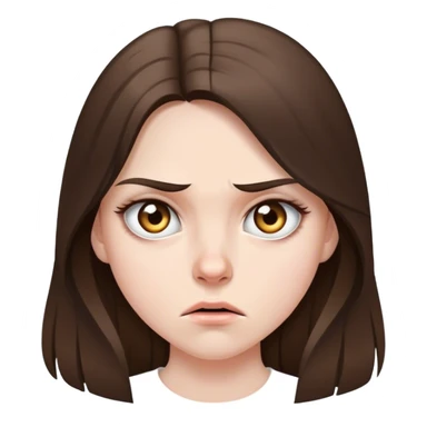  beautiful pale brunette girl with long hair pissed off eyes around sticker