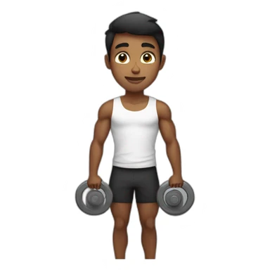 young guy lifting weight sticker
