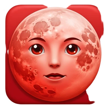 full moon red with glow  sticker