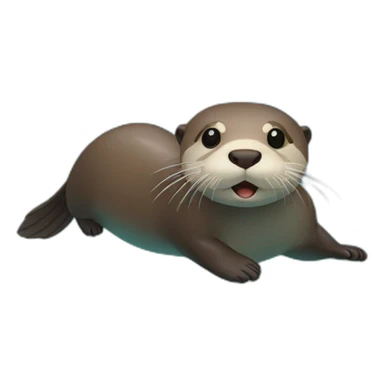 Otter swimming sticker