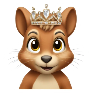 Tuhina as a squirrel wearing a tiara sticker
