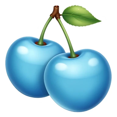 Shiny light blue cherries sticker