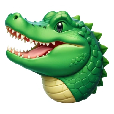 Cinematic Cute Yawning Crocodile Portrait Emoji, Head tilted slightly with a dramatic, wide-open yawn, showcasing a soft, textured emerald-green hide with slightly drooping jaws and half-closed eyes in drowsy contentment, Simplified yet irresistibly adorable features, highly detailed, glowing with a soft, cozy glow, high shine, relaxed yet expressive, stylized with a touch of reptilian whimsy, bright and endearing, soft glowing outline, capturing the essence of a sleepy yet affectionate crocodile, so drowsy it feels like it could stretch out of the screen and curl up for a nap! sticker