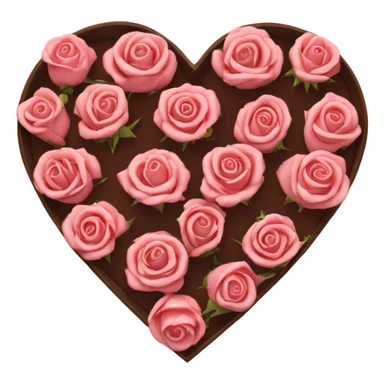 roses and chocolate in a heart box sticker