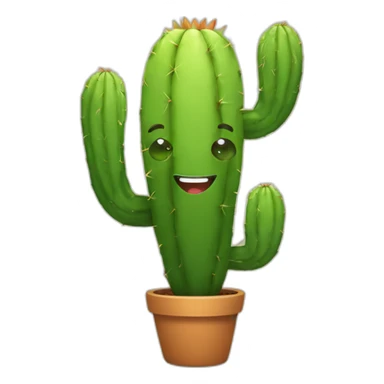 smiling cactus sticker