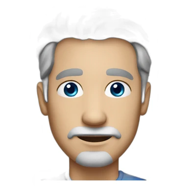 Male, 50 years old, blue eyes, gray hair, long face, small eyes, wide nose, medium mouth with thin lips. sticker