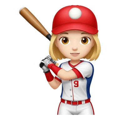 Girl playing softball sticker