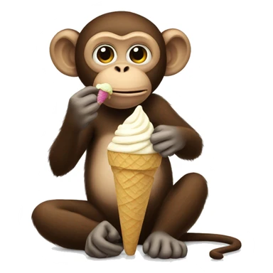 monkey eating ice cream sticker