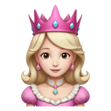 mushroom princess portrait, head and shoulders only, pink mushroom crown, elegant fantasy dress collar, warm smile, 3D cartoon, mobile game icon style, clean background, no text, no watermark
 
 sticker