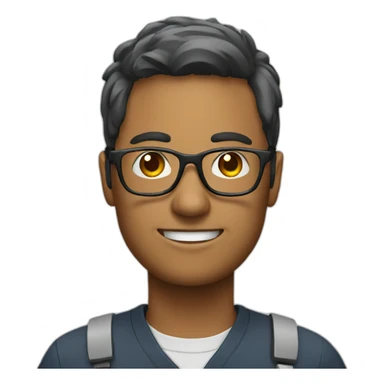 Computer technician with glasses sticker