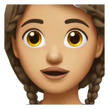 Brunette with tongue out sticker