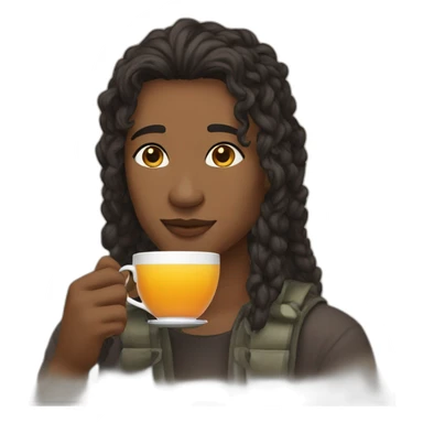 kit konor sipping tea sticker