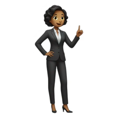 the girl in the pantsuit says no with a gesture. sticker