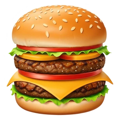 A burger smiling sticker
