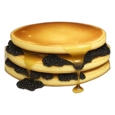 Pancake with big black caviar sticker
