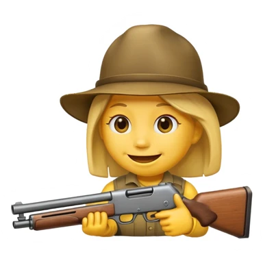 Create a smiling face emoji that’s sucking on the barrel of a shotgun sticker