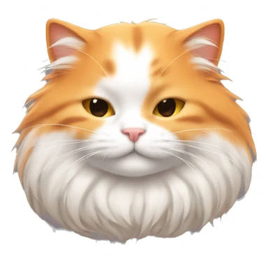 Cute emoji long haired orange and white kitty sleeping sticker