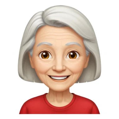 red t-shirt elderly women  sticker