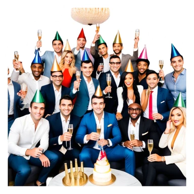 Lewis Howes, Gary Vee, Tristan Tate, Tai Lopez, Josh King Madrid, Alex Hormozi, Iman Gadzhi, Branden Condy, Patrick Bet-David, Luke Belmar, Cardone, Shelby Sapp, Leila Hormozi, Tefi Valenzuela, business, Russell Brunson, partners, marketing, event , emoji, sales, money, mentor, party, emoji sticker