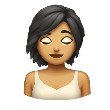 chica morena durmiendo sticker