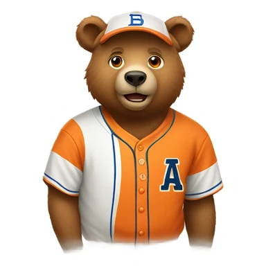 Bear baseball mascot orange shirt  sticker