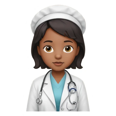 black female child doctor sticker