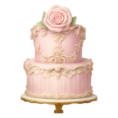 Vintage rococo cake pale pink  sticker