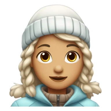 A girl with bangs and winter aesthetic clothes ice skating, the girl is a little bit tanned sticker