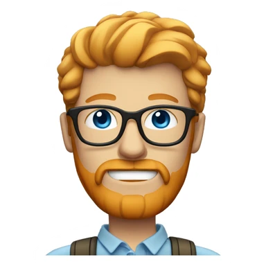 ginger hipster man with goatee and glasses, blue eyes, blonde hair sticker