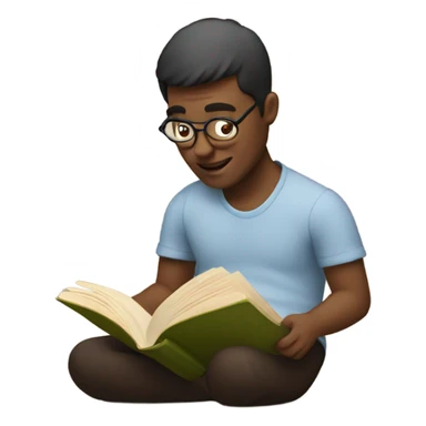 Reading a book sticker