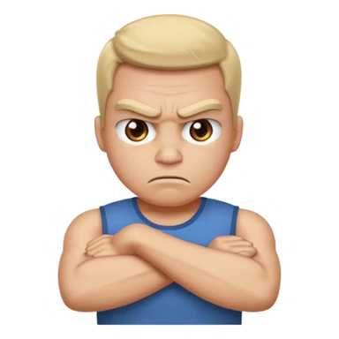angry face emoji arms crossed sticker