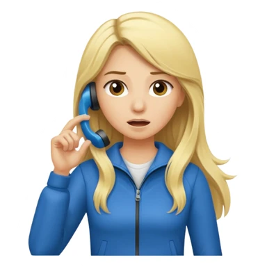 blonde cartoon girl long hair sports coach calling for a time out sticker