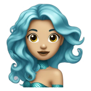mermaid poisson noir girl sticker