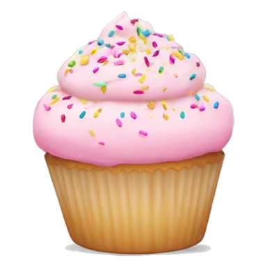 Vanilla cupcake with pink icing and sprinkles  sticker