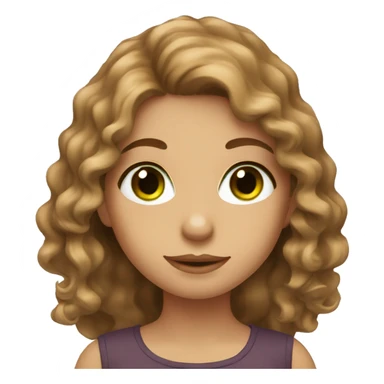 girl with green eyes and brown wavy hair sticker