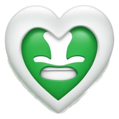 White and green hearted emoji sticker