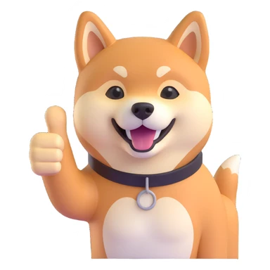 shiba inu showing thumbs up sticker